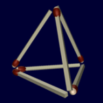 comment faire 6 triangles équilatéraux avec 6 allumettes