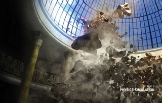 un dinosaure s'effondre... : illustration du chapitre de GPU Gems 3 consacré à la simulation physique. Cliquez sur l'image pour accéder au texte